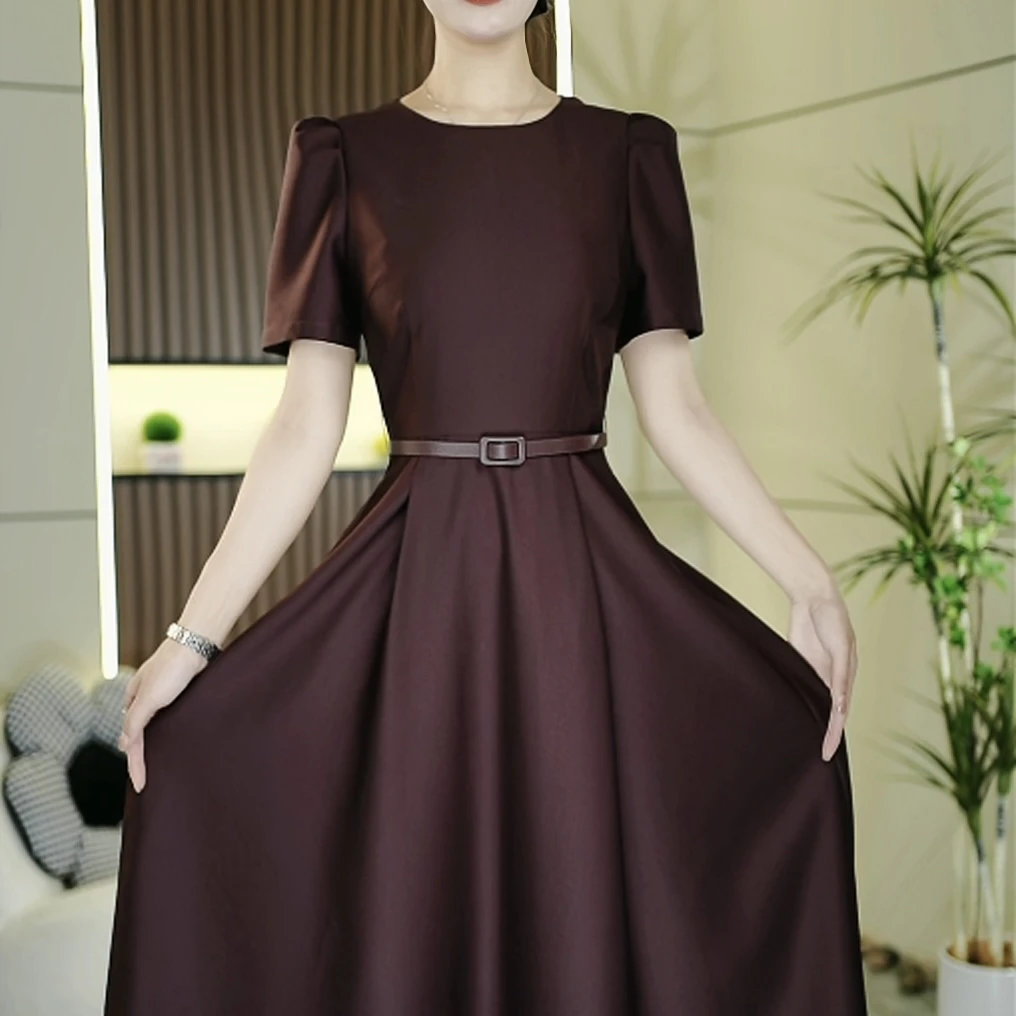 【上新定制】46099 S-XL 新款简约修身显瘦定制轻奢女装连衣裙