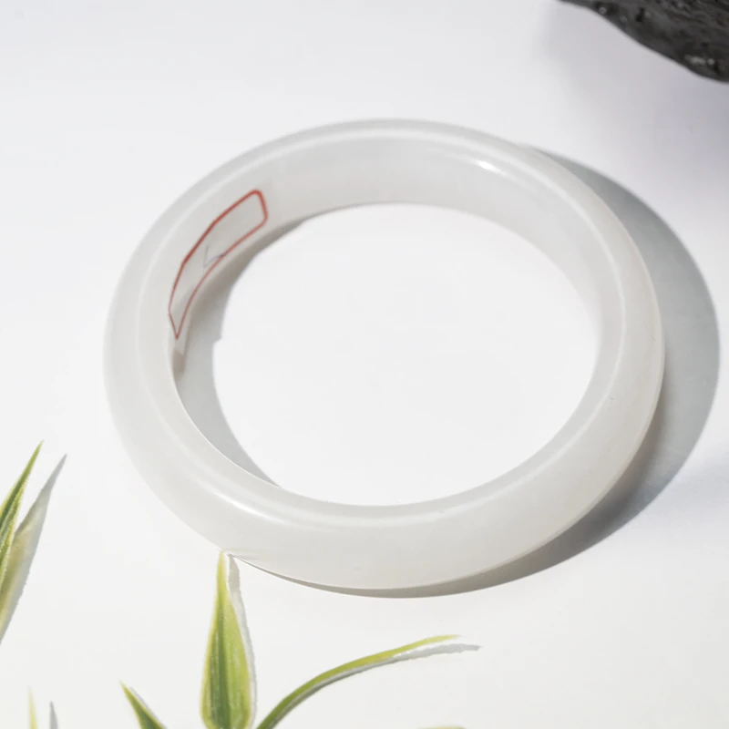 【巴基斯坦】Y0108 天然和田玉白玉手镯白色 女士 手镯