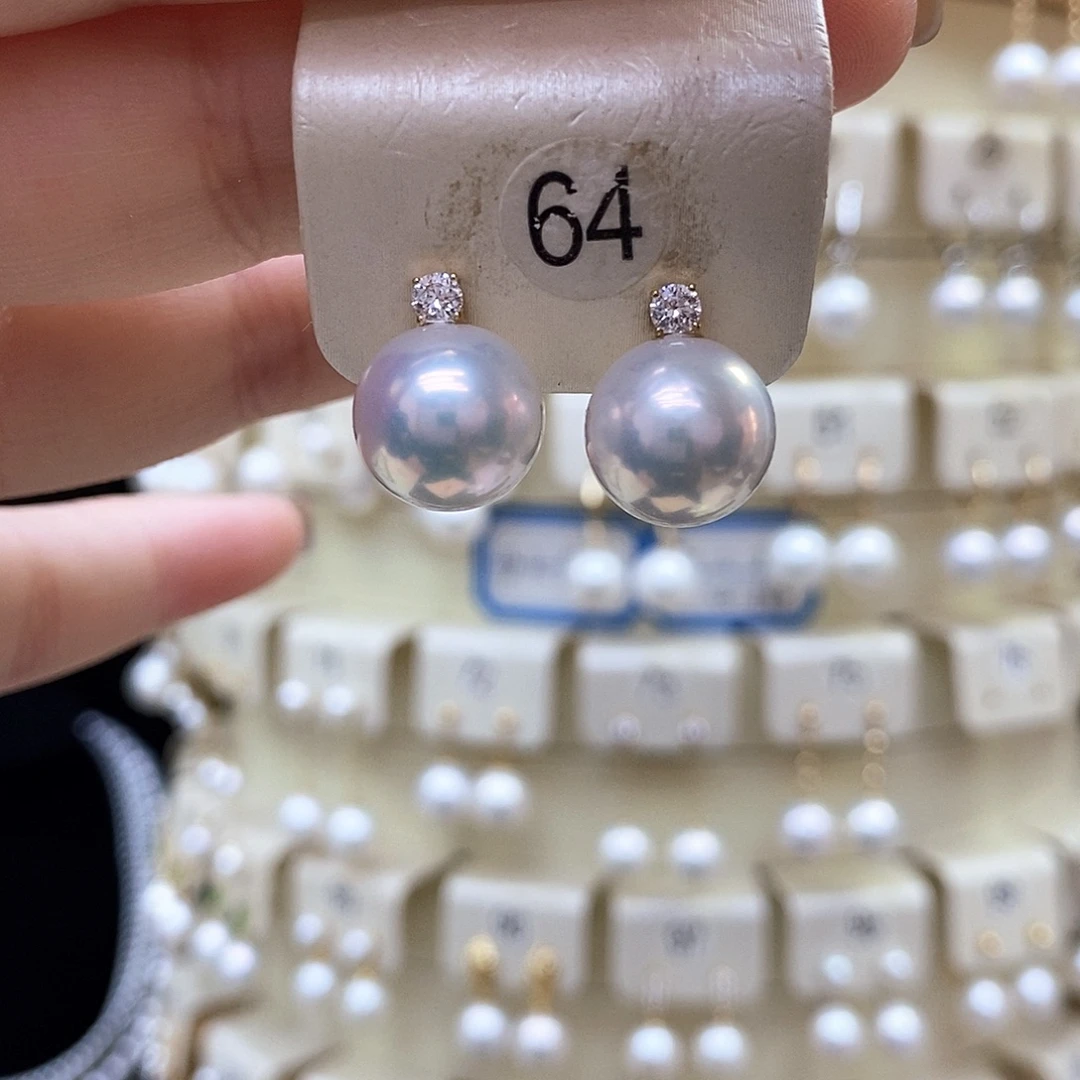 耳饰淡水珍珠18K金镶嵌