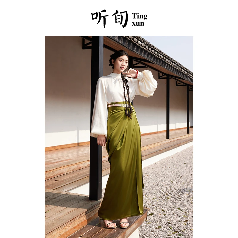 听旬春日宴早春汉服女原创国风立领衬衫搭宋制改良新中式日常旋裙