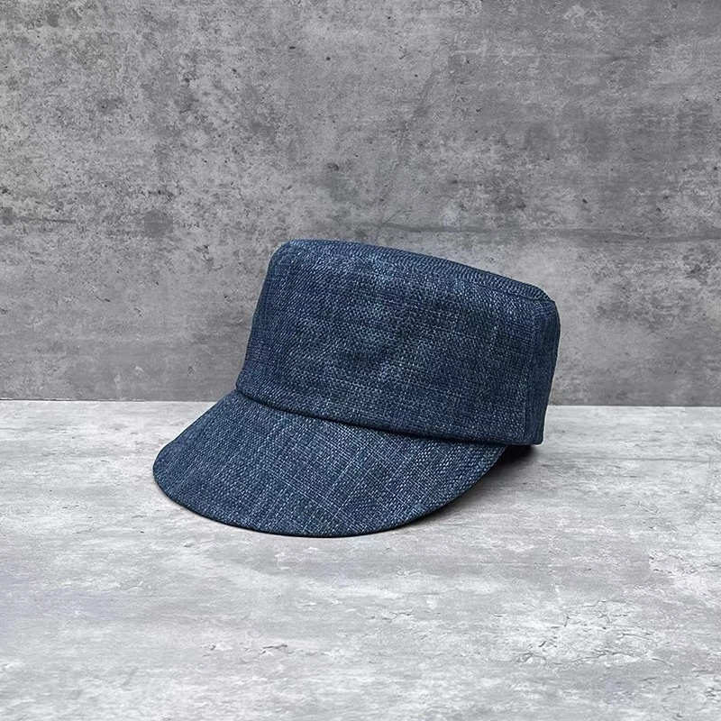 25S  春夏新款显白极简清透显脸小麻布马术帽女鸭舌帽遮阳帽子