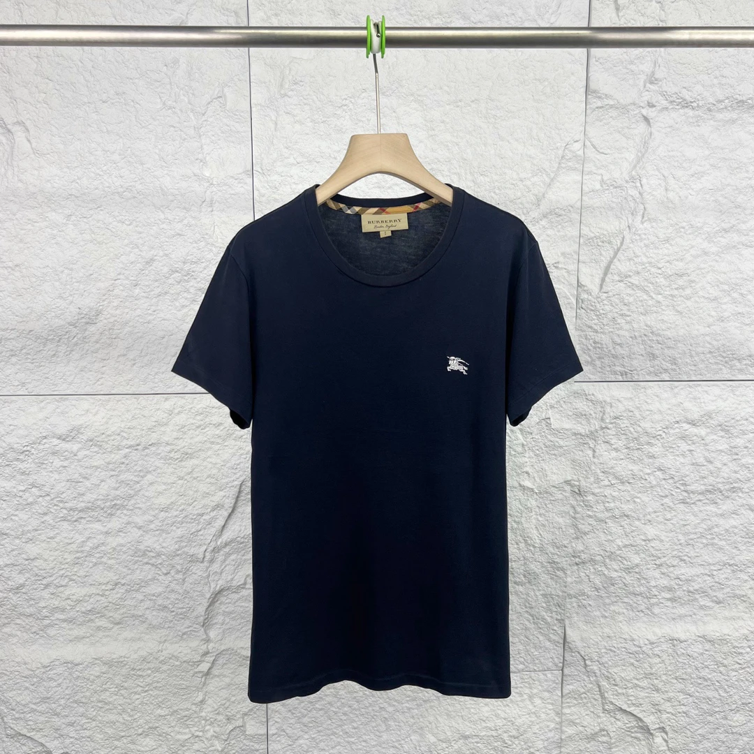 99新 BURBERRY/博柏利 S码/深蓝色战马logo刺绣圆领短袖/15930962