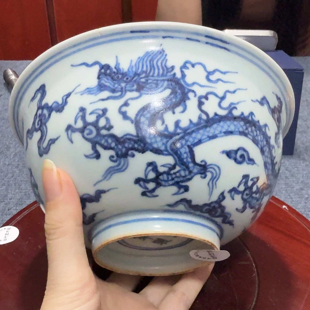 盛***潇瓷片青花碗一件完整完整