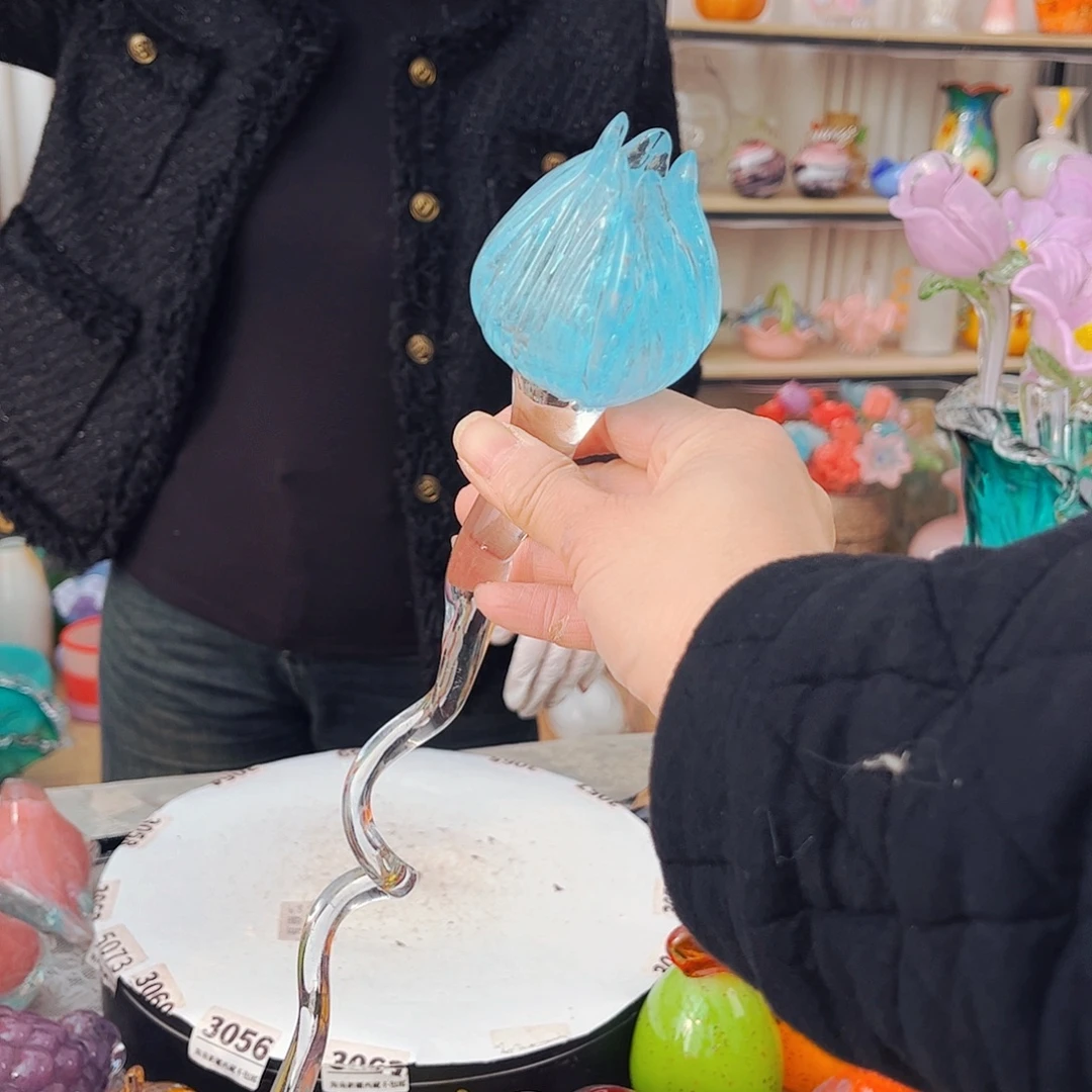 蓝花苞瑕 福利家悦琉璃工艺品