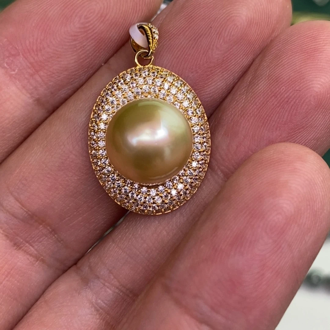 颈饰银S925镶嵌海水珍珠