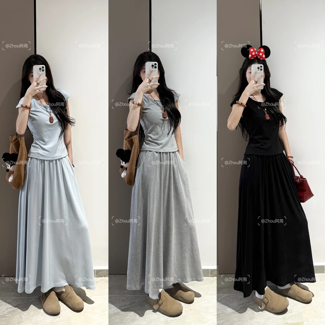 上衣+裙子套装女春夏2025新款爆款高级感巨好看的超火夏装一整套