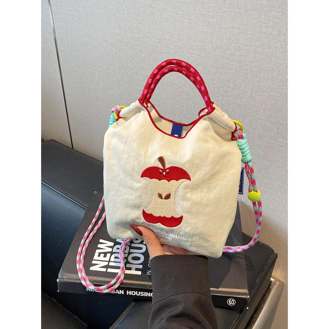 日系ballchain重工刺绣迷你环保袋休闲尼龙布夏天装手机斜挎小包