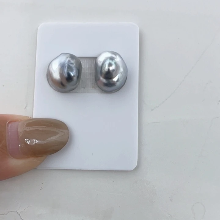 海水珍珠裸珠海水珍珠大溪地铂金灰裸珠