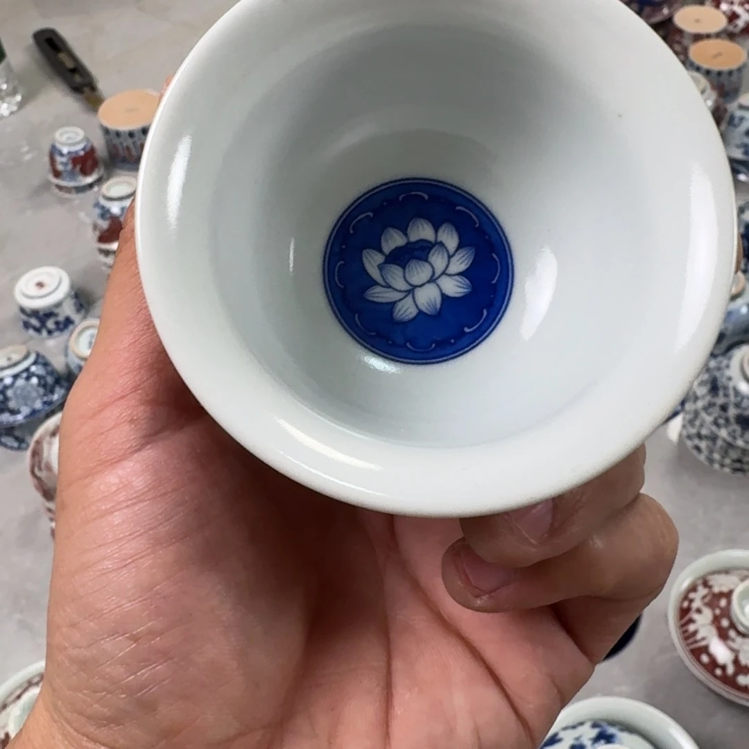 摆件景德镇千佛压手杯