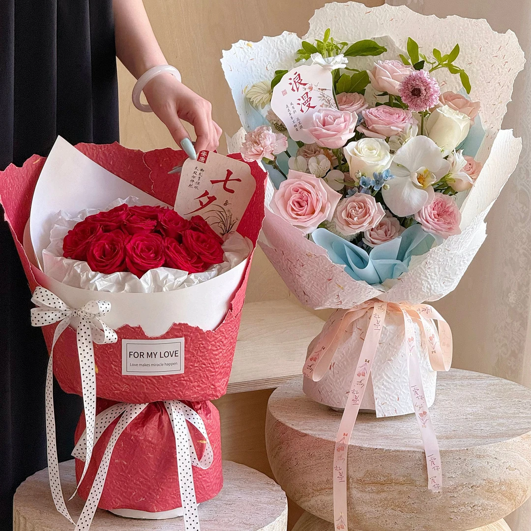 浮雕花瓣纸加厚风华花束包花纸防水手工diy花艺花店材料鲜花包装