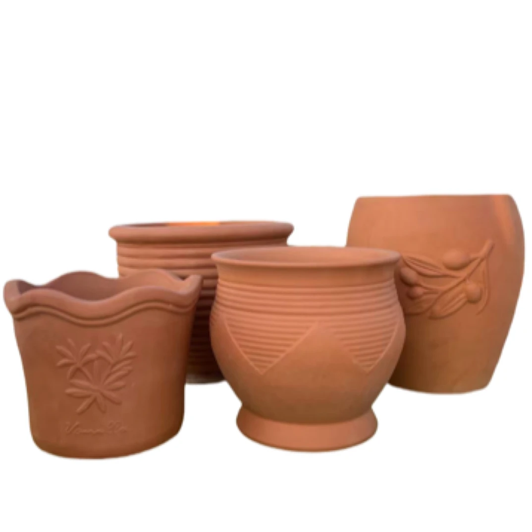 红陶花边香草橄榄枝粗陶花盆陶罐花卉绿植盆栽庭院阳台三角梅老桩