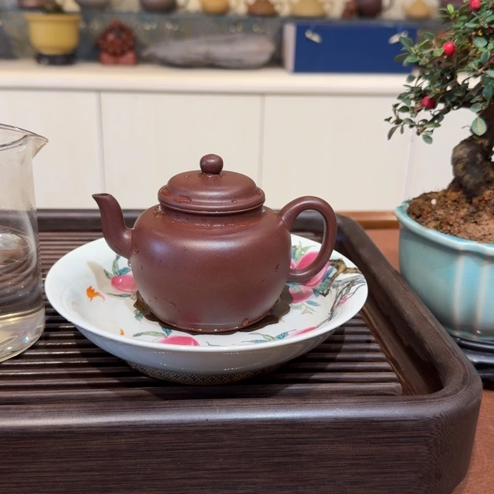 紫砂茶壶羊角山老紫泥紫砂壶宫灯