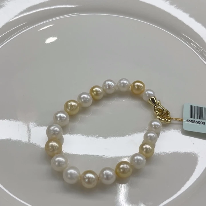 未镶嵌手链海水珍珠用****5金白7-9mm