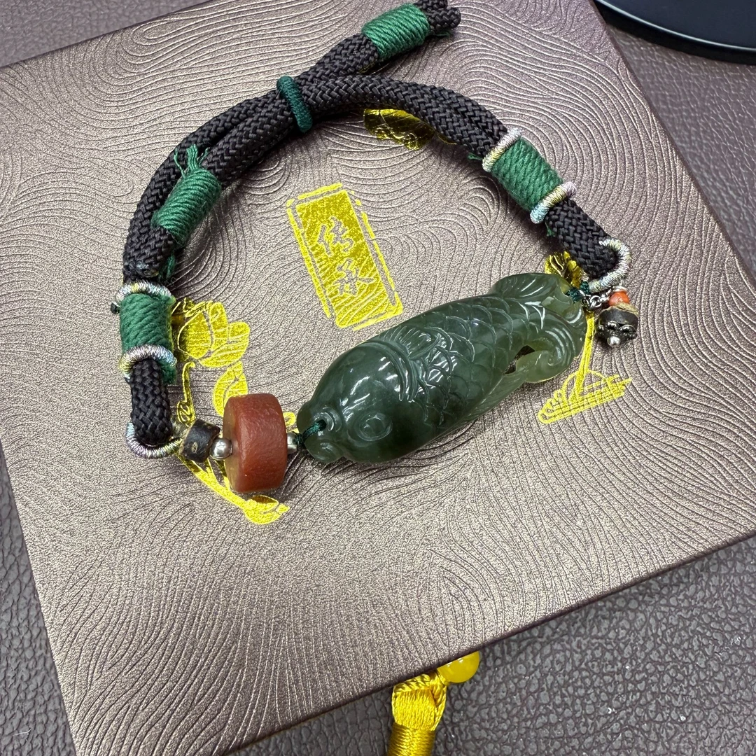 和田玉 年年有余 鱼手链