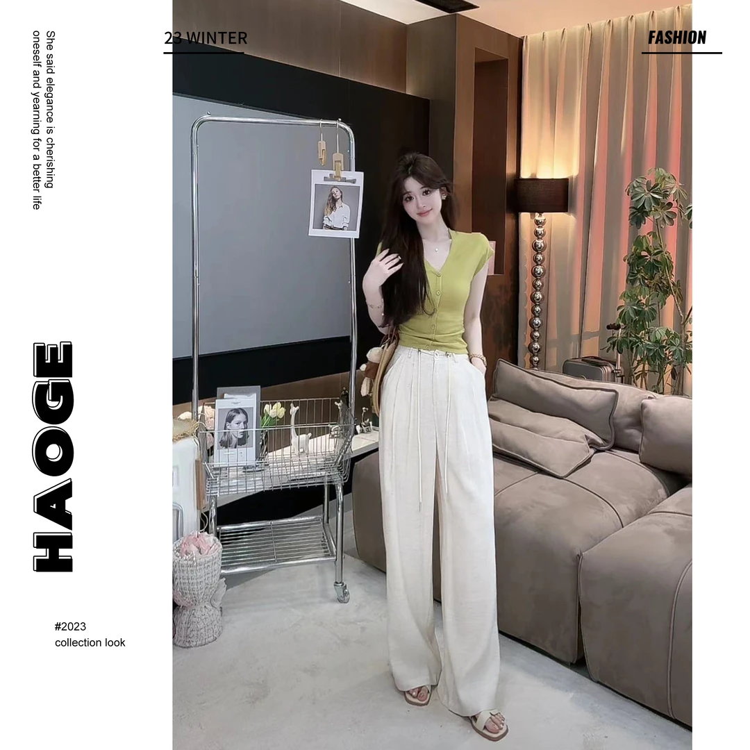 欣儿优选●休闲裤C4XXK4904A直筒宽松时尚气质休闲裤女莫奈花园风