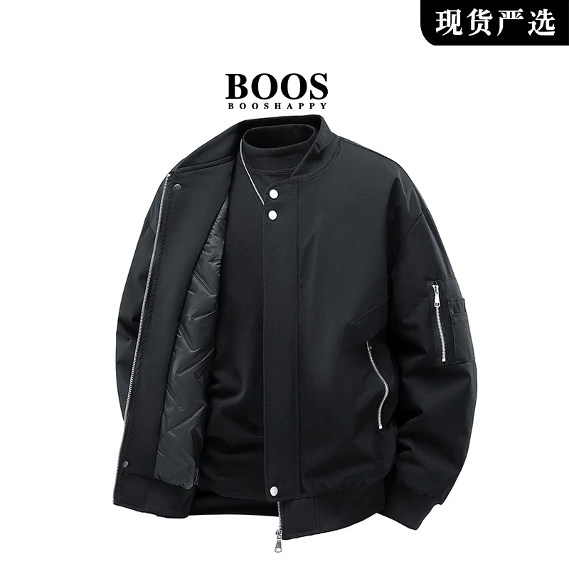 【品牌现货】棒球服棉衣外套男士休闲宽松加肥加大大码男装棉服夹克