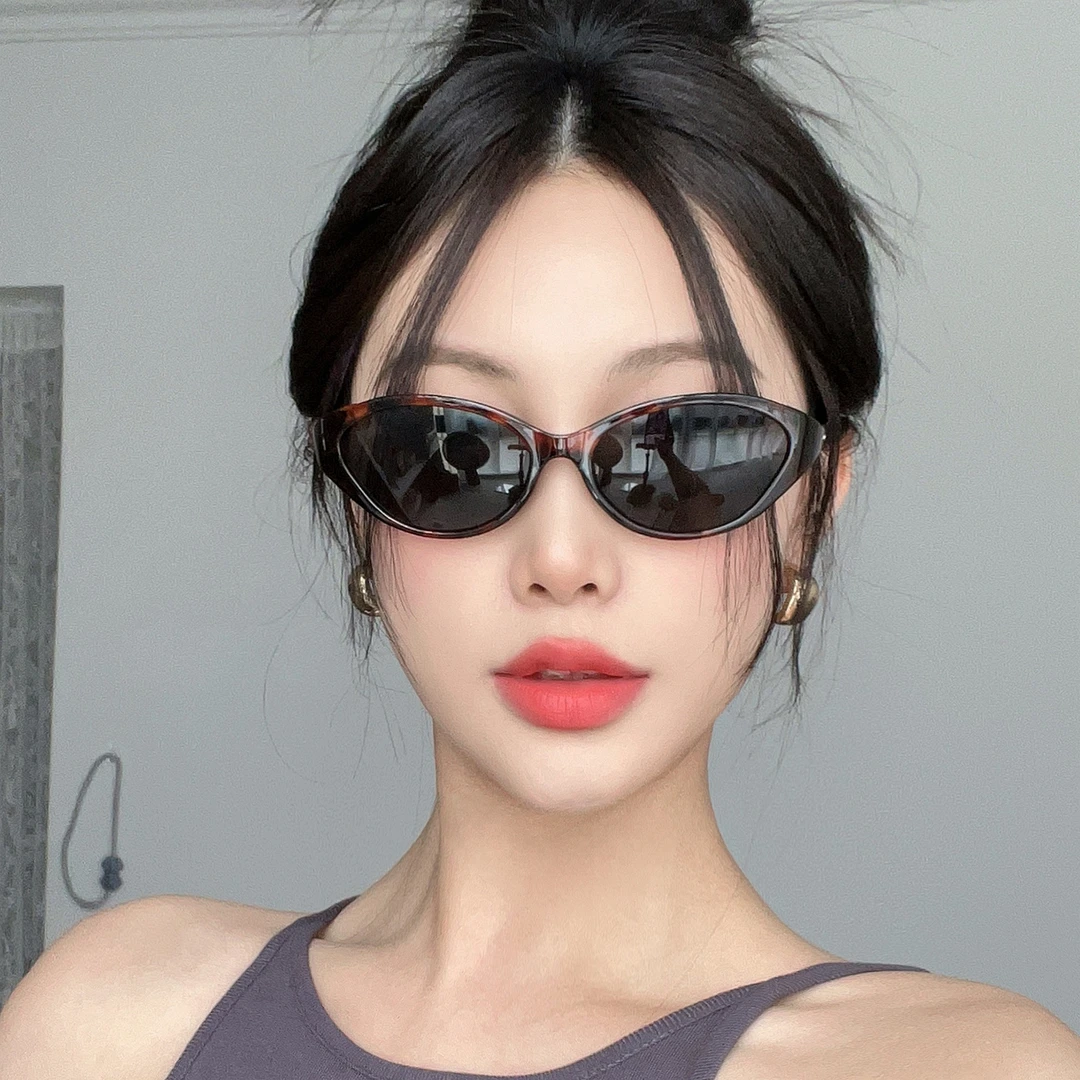 欧美肯豆同款三角形玳瑁色猫眼墨镜女时髦气质高级感夏季太阳眼镜