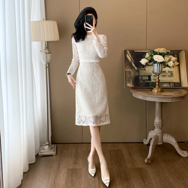 裙子女款爆款2025新款高级感高贵外出洋气气质修身包臀连衣裙长袖