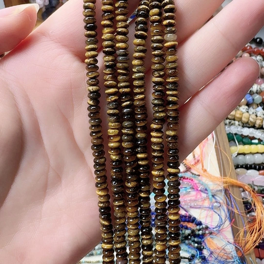 未镶嵌玛瑙/玉髓珠宝半成品虎眼2*4一条