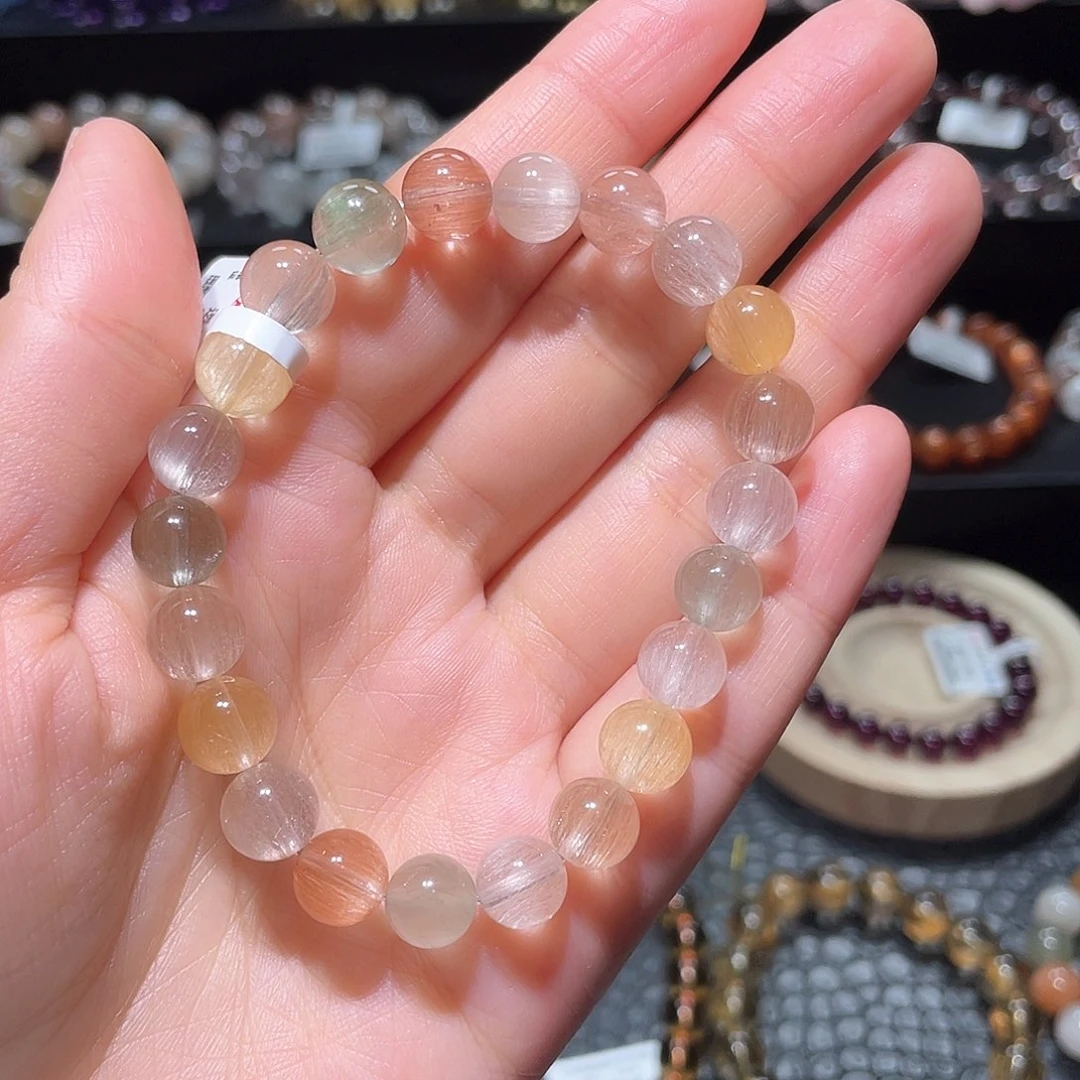 水晶手链未镶嵌?****?兔毛手链，晶体通透