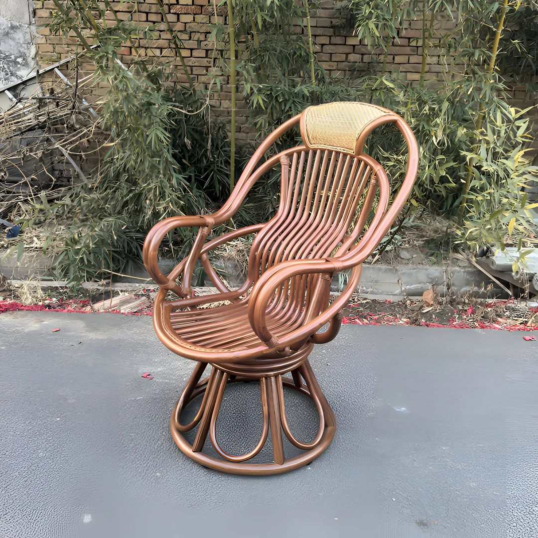 【春和景明家居】大底座藤编转椅家用休闲椅客厅书房户外转椅简约风