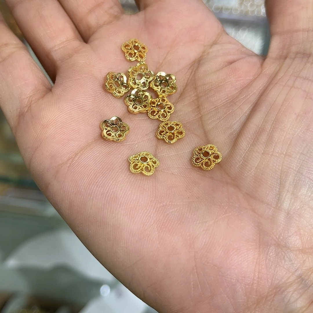 卡8五瓣花卷铜18k。50个