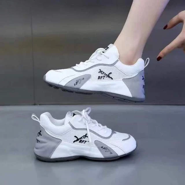 真皮夏季网面透气女鞋2025新款百搭休闲男女情侣防滑软底运动鞋女