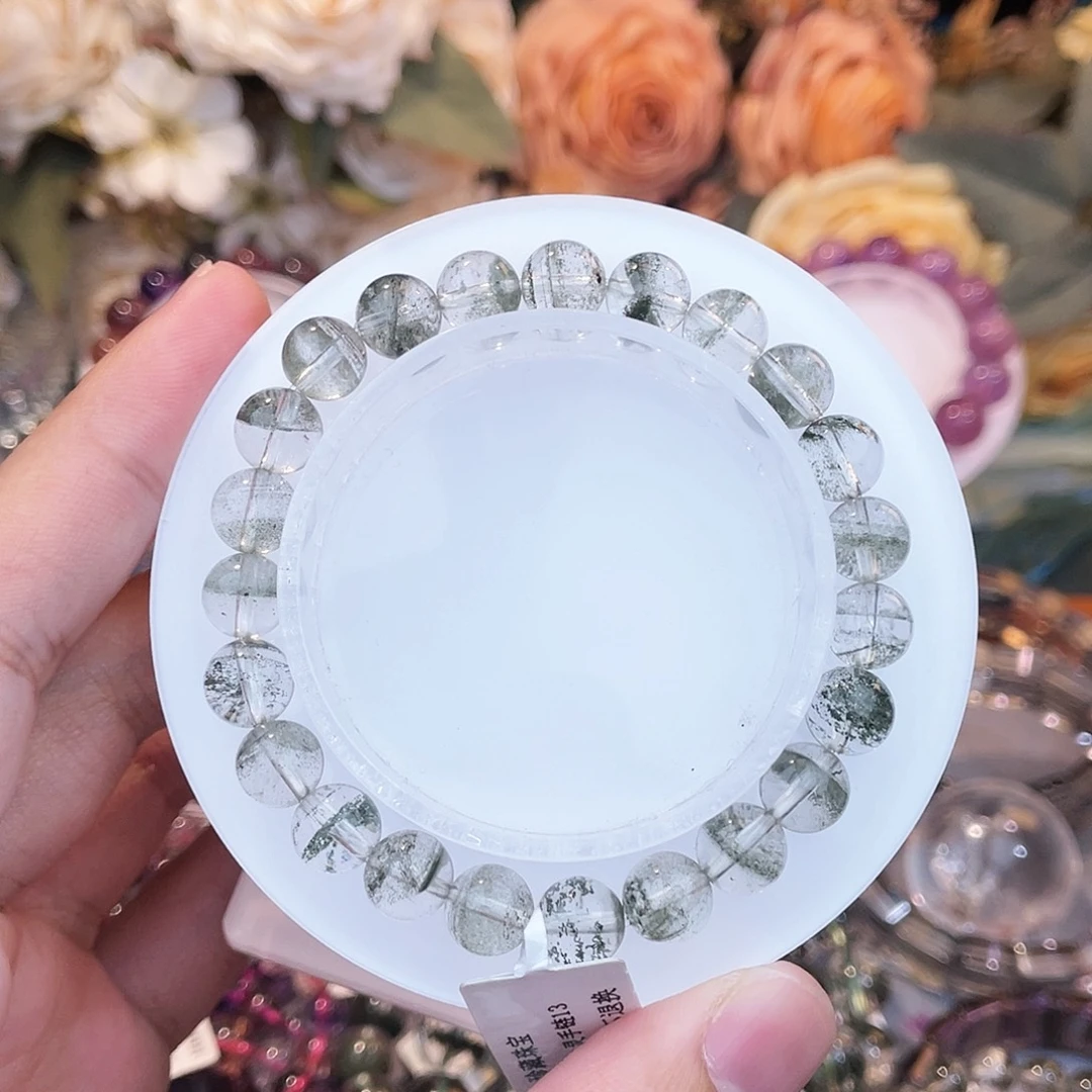 水晶未镶嵌手链绿幽灵8m