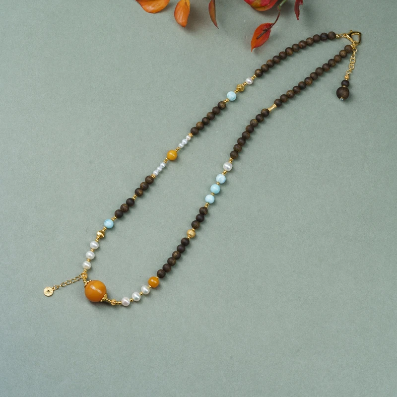 沉香【槐夏风清】奇楠沉香0.5蜜蜡多功能项链