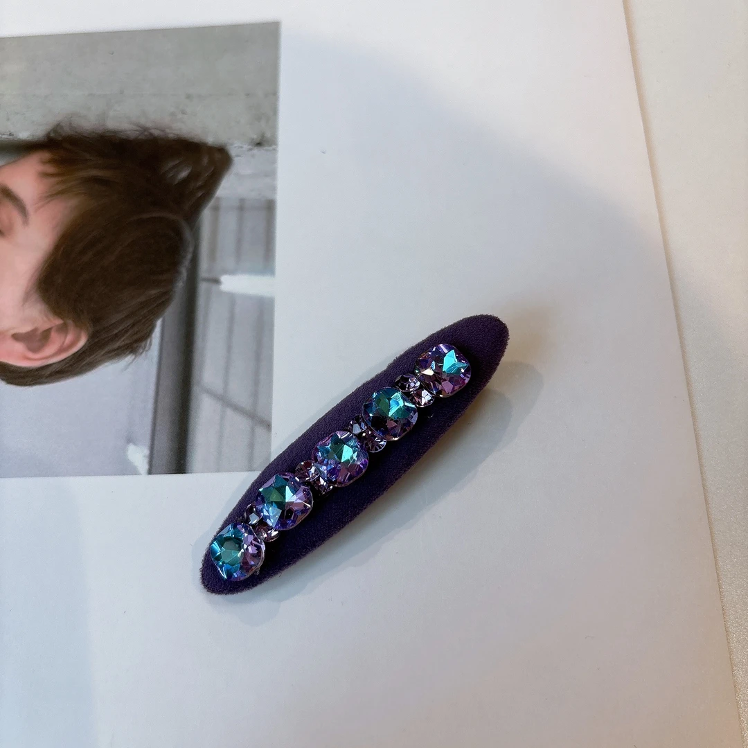 设计款彩色细闪椭形发夹Y877