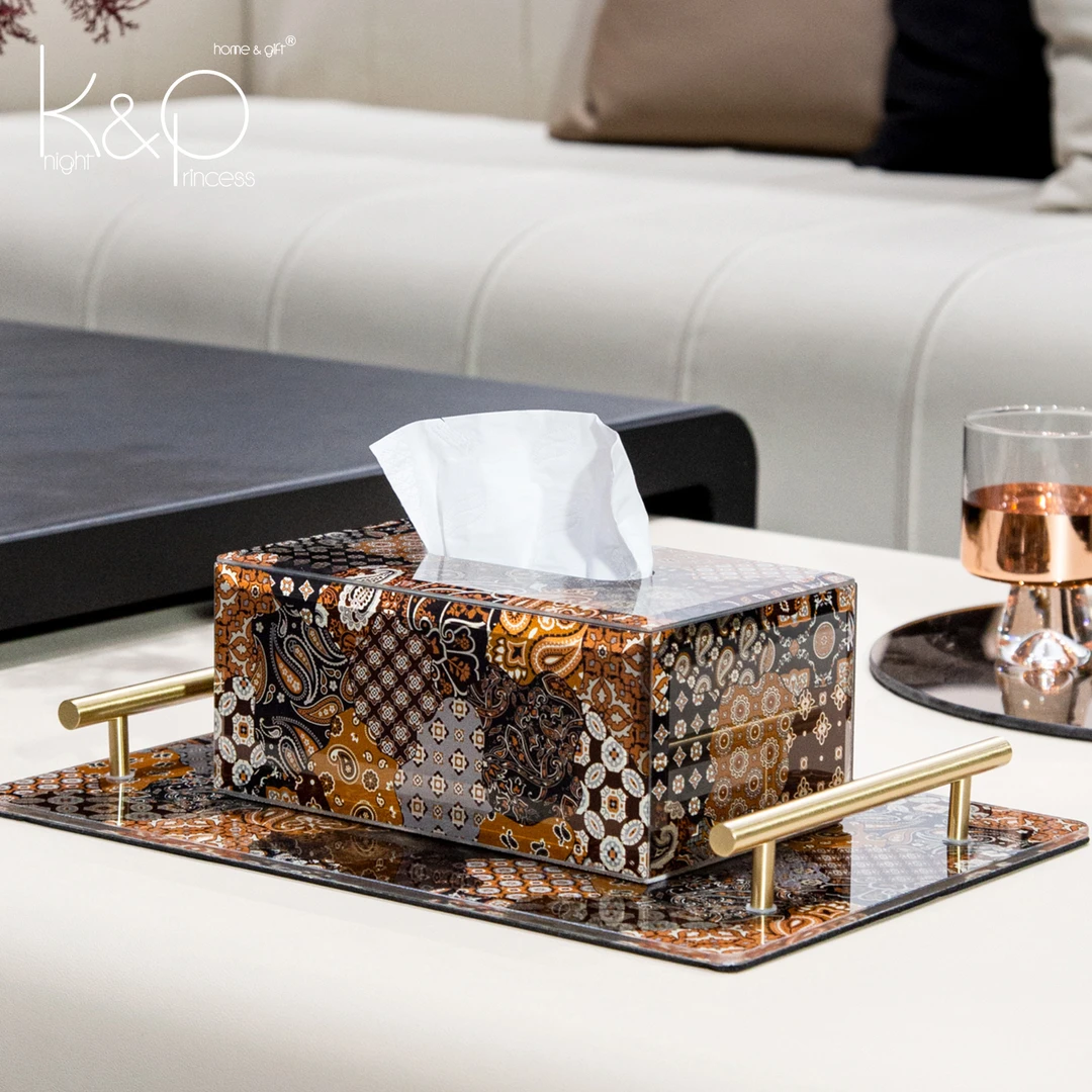 高档奢华网红款茶几创意桌面抽纸盒酒店餐桌客厅轻奢高级感纸巾盒