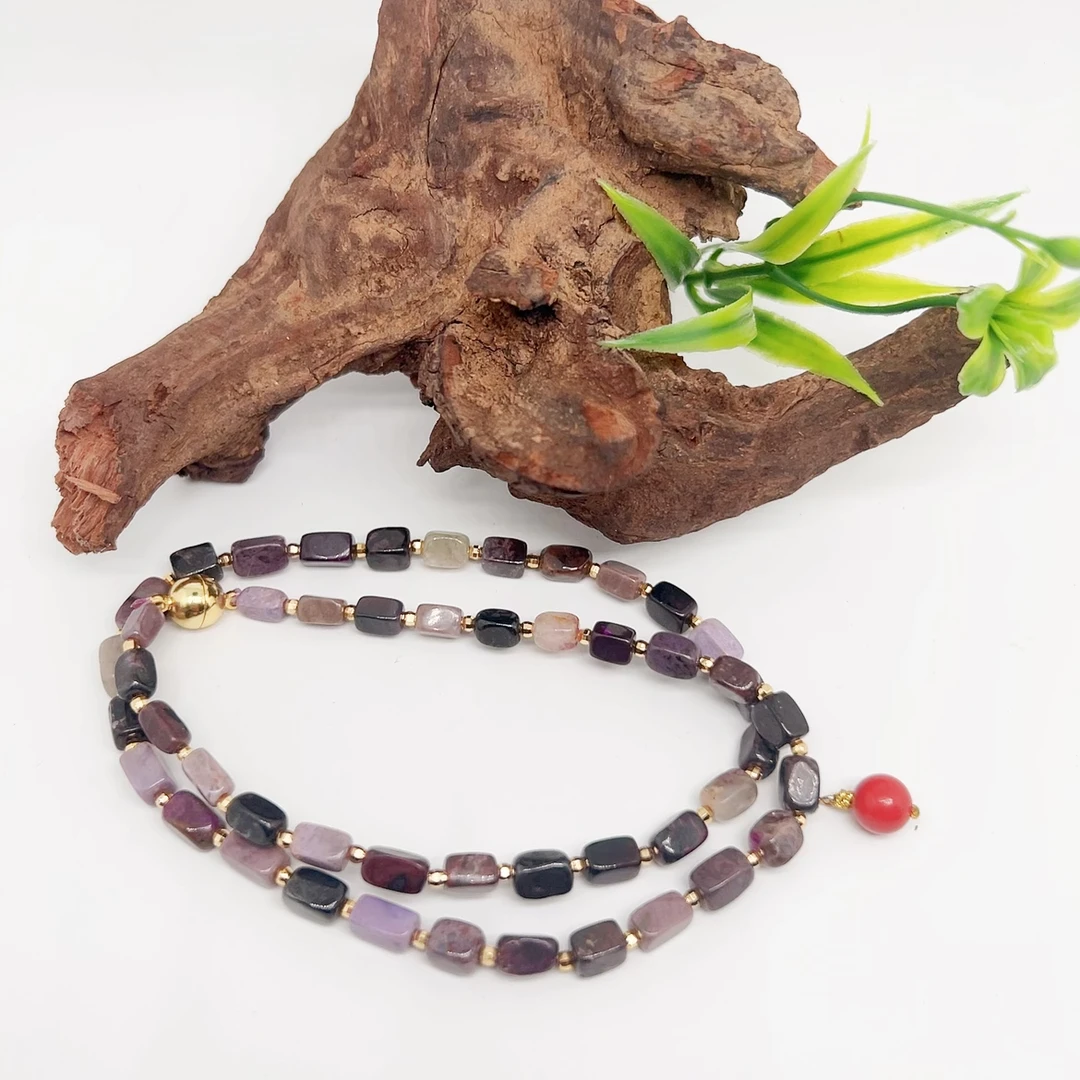 天然辰砂【鑫林珠宝】天然辰砂 多宝项链多样性发一SJL422