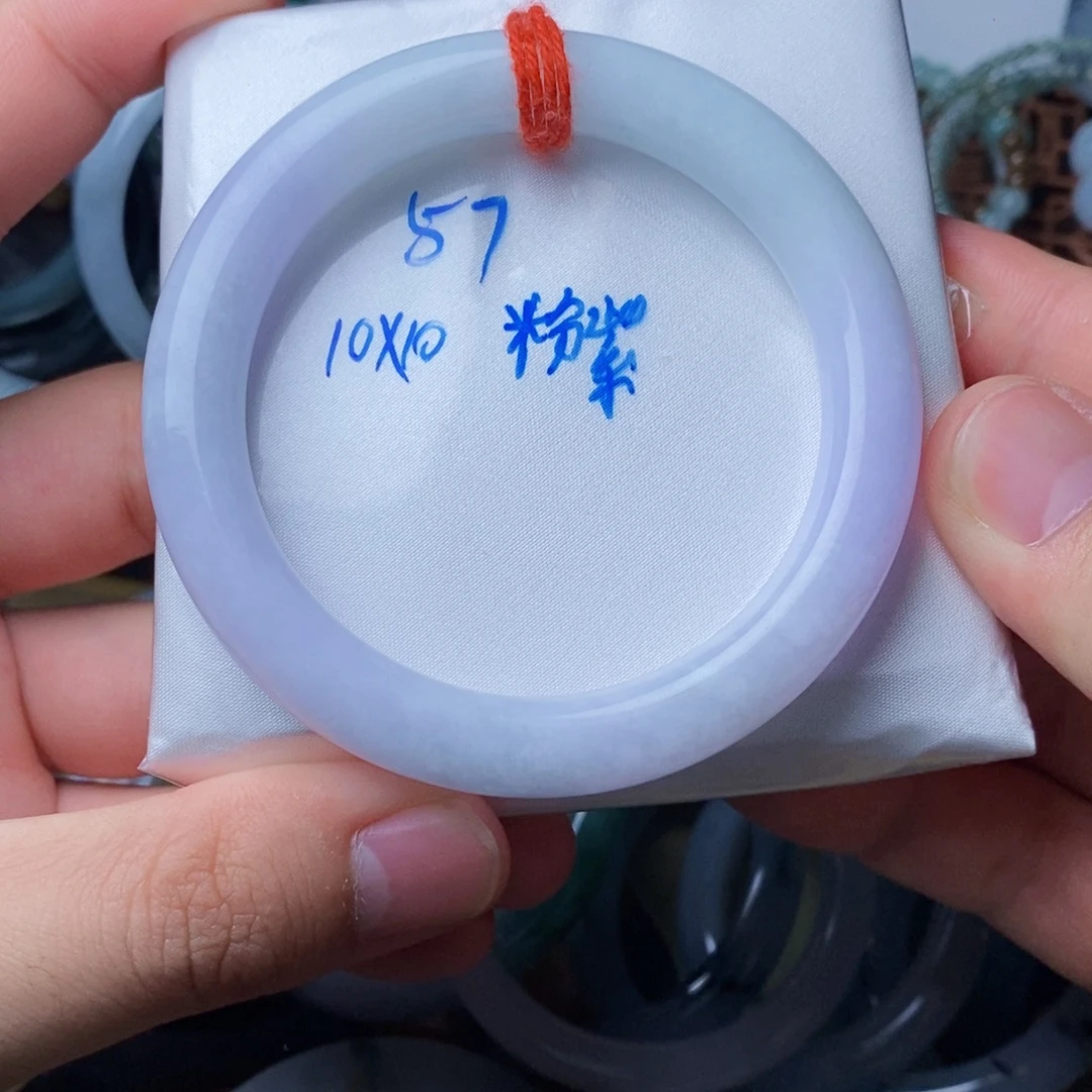 翡翠未镶嵌手镯粉紫色手镯