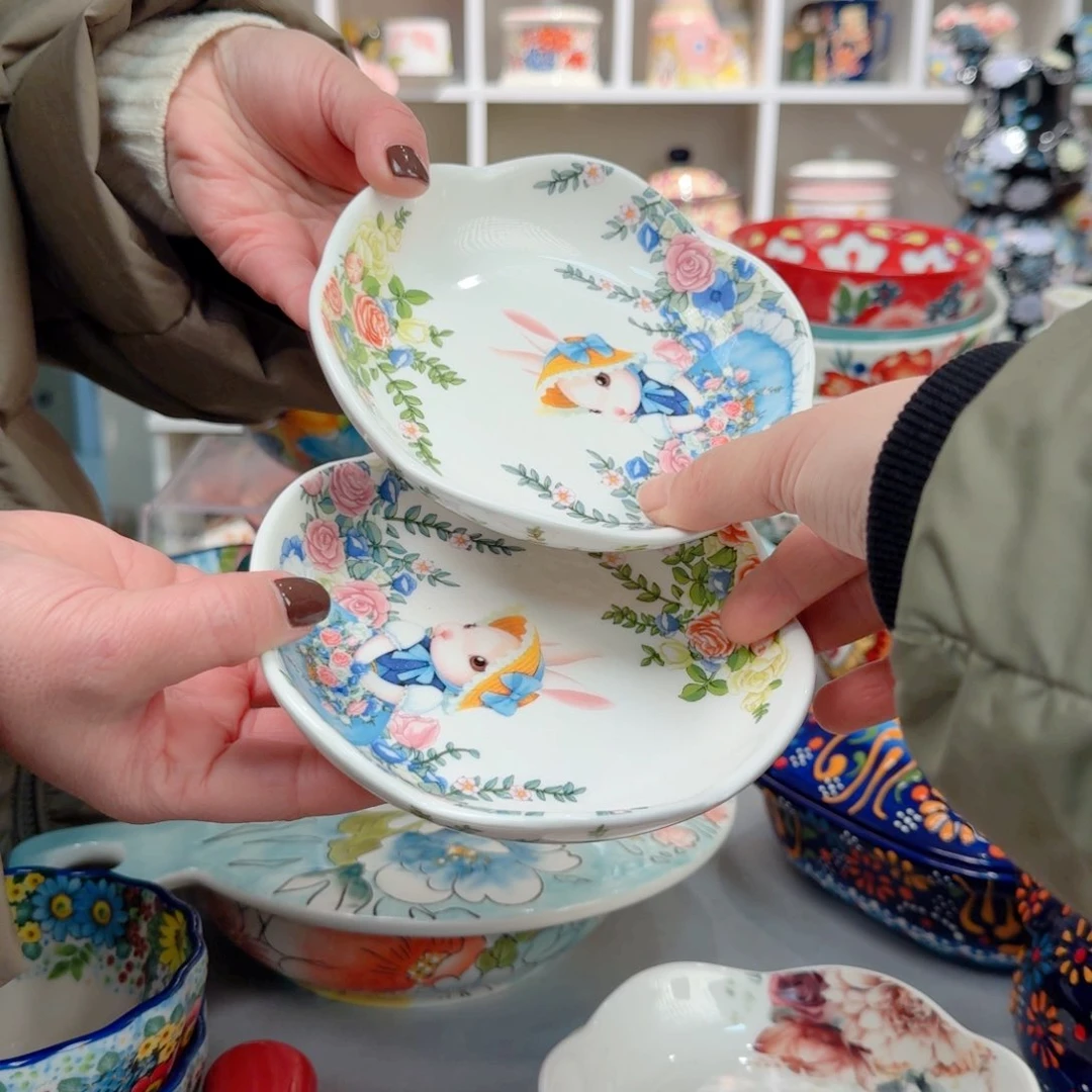 瓷5.5英寸南瓜兔小碟2只