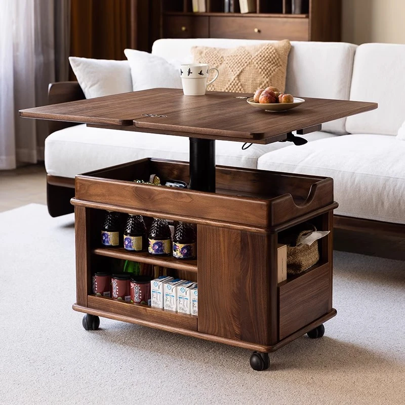 实木折叠移动茶几小边几小户型可收纳边柜简约款客厅阳台沙发边几