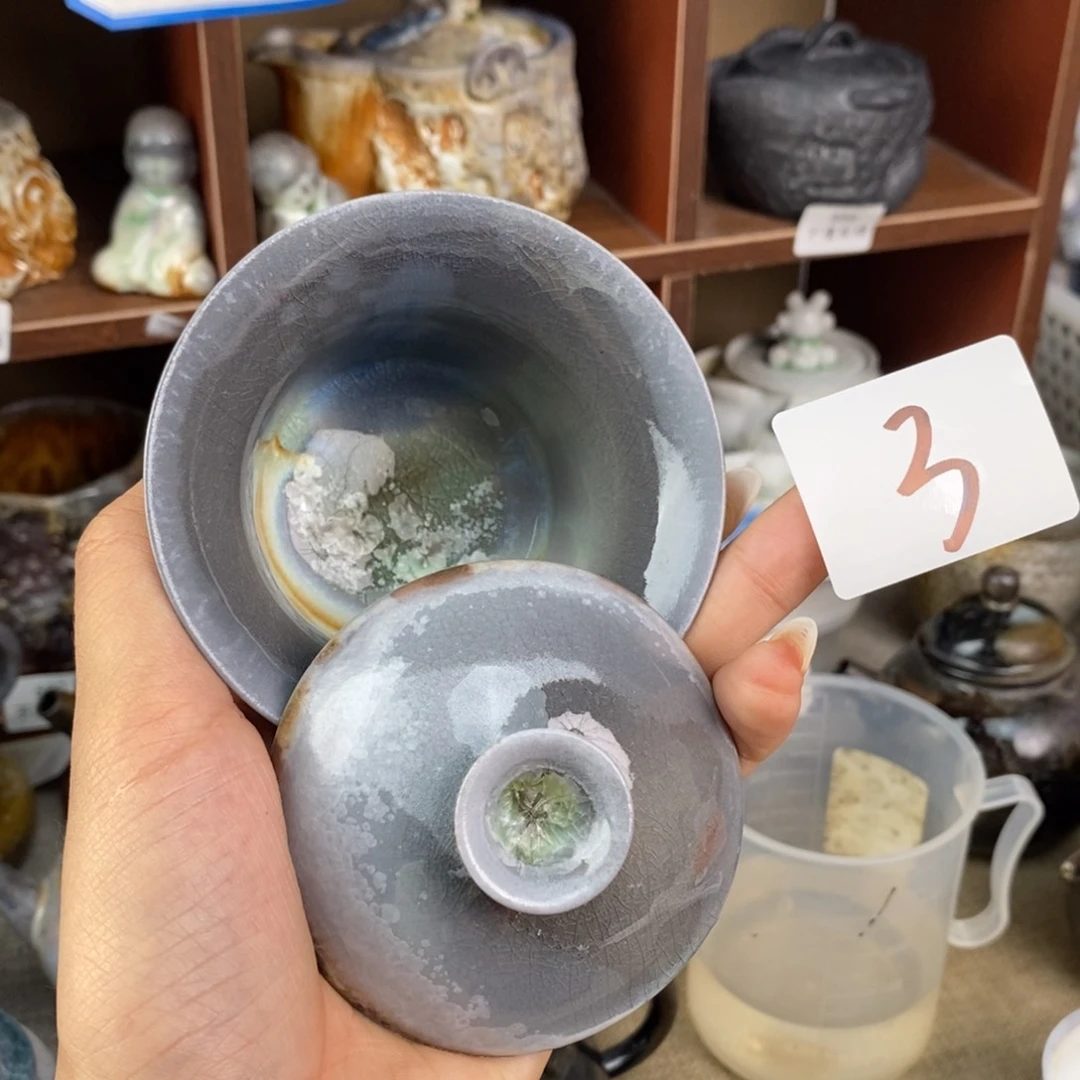 3精品飘蓝高白盖碗～110cc