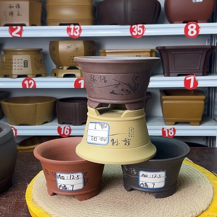 紫砂花盆你在一起