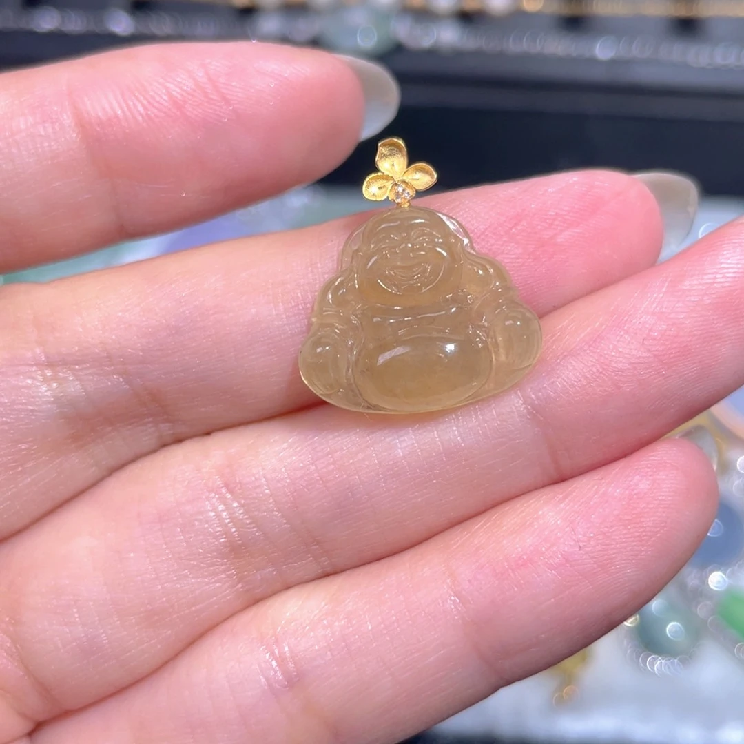 颈饰18K金镶嵌翡翠翡翠