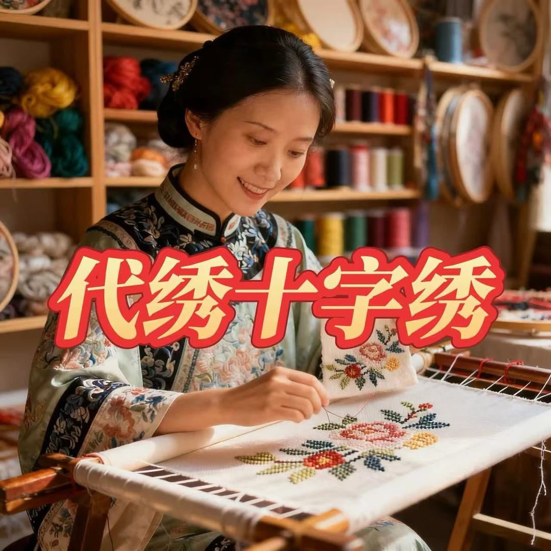 十字绣帮绣代绣纯手工承接绣活十字绣代加工帮你绣有经验绣娘