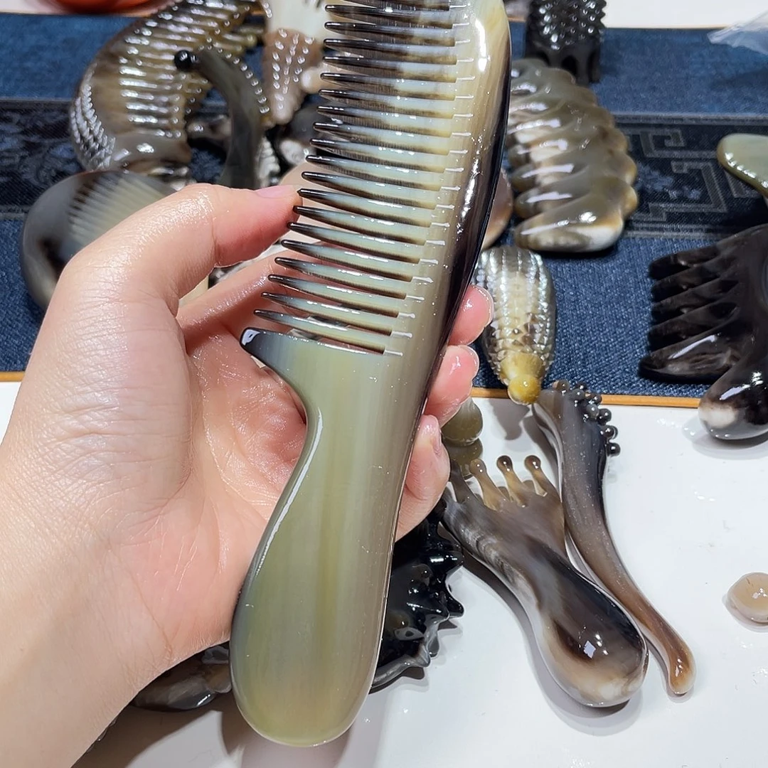 折后价 白水牛角大手柄梳