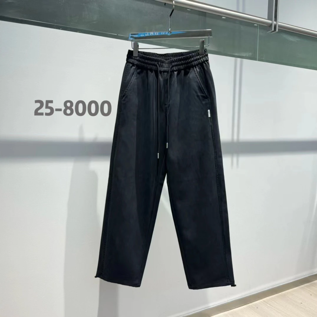 秋冬加厚（不加绒）初中生高中生大学生莱塞尔阔腿裤脚口有抽绳8000