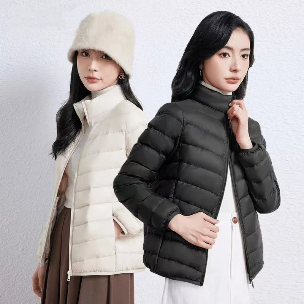 羽绒服女士2025新款短款轻薄加厚保暖修身韩版白鸭绒时尚外套