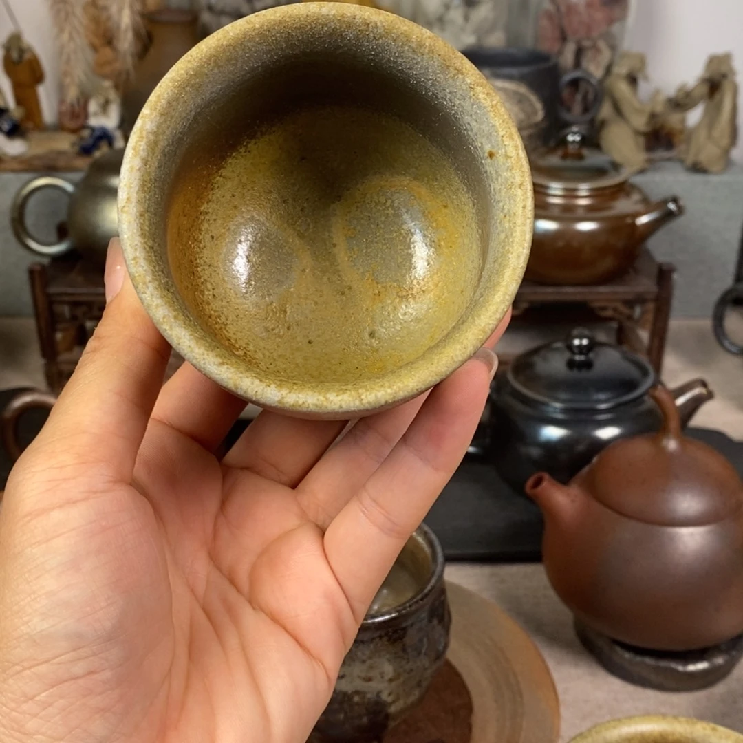 建水紫陶柴烧微微瑕主人杯