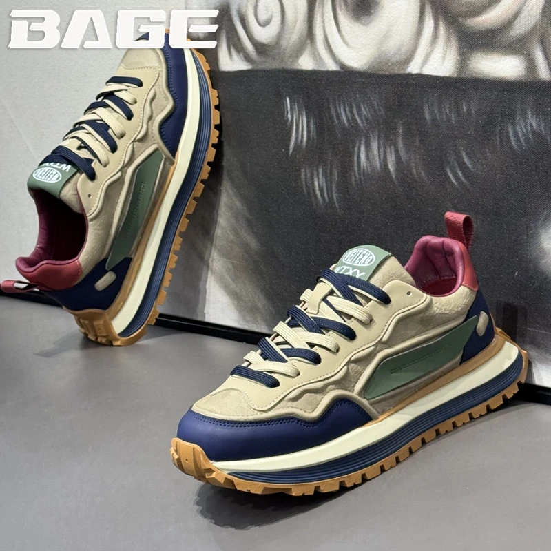 八哥阿甘男鞋冬季潮牌百搭休闲小众设计轻奢男士跑步运动老爹潮鞋