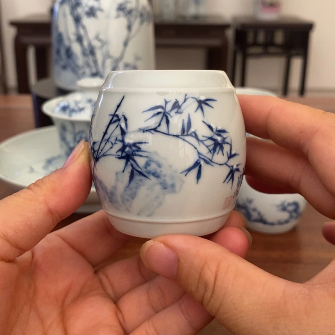 一***一景德镇艺术雪竹盖置