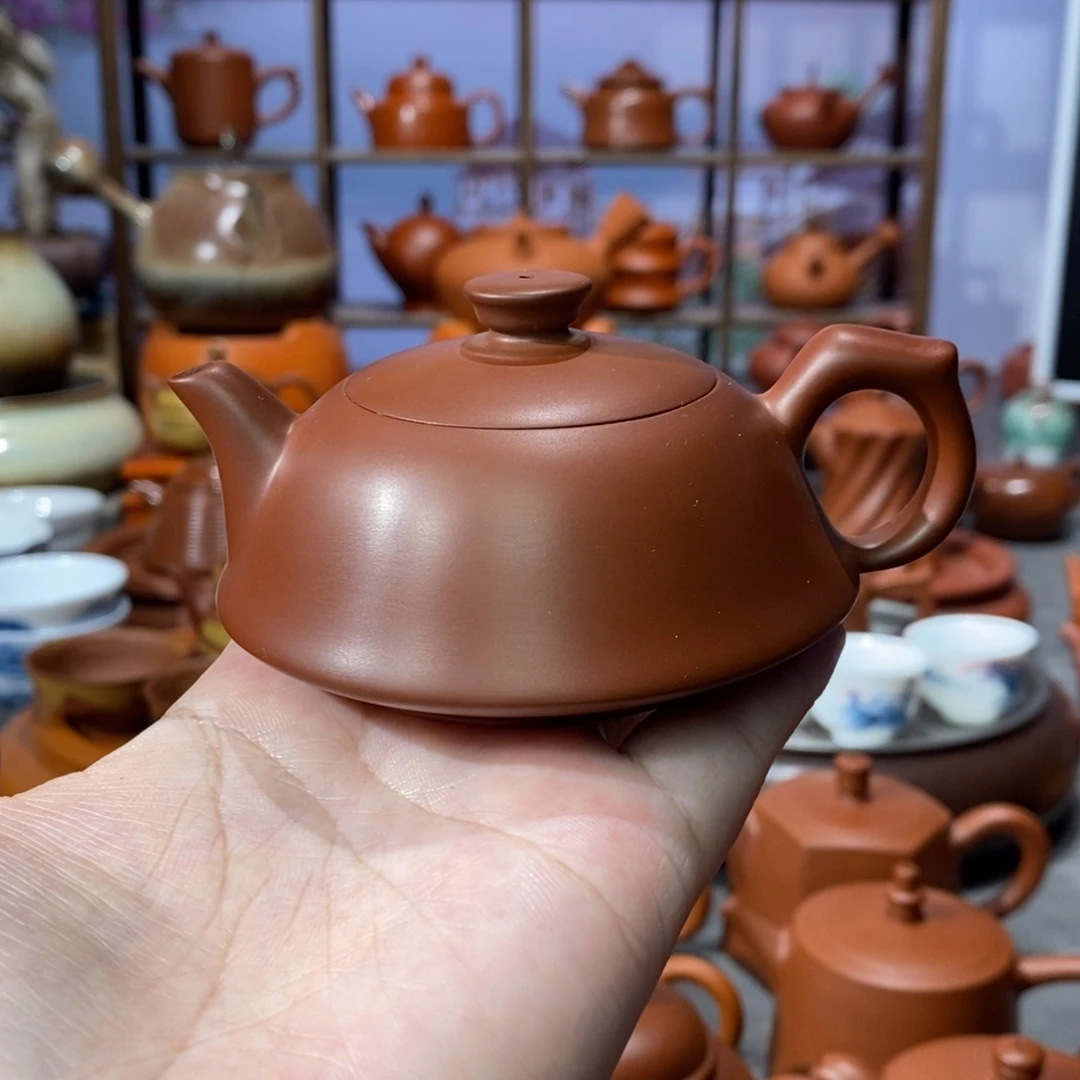 茶壶紫砂章淑煌朱泥扁