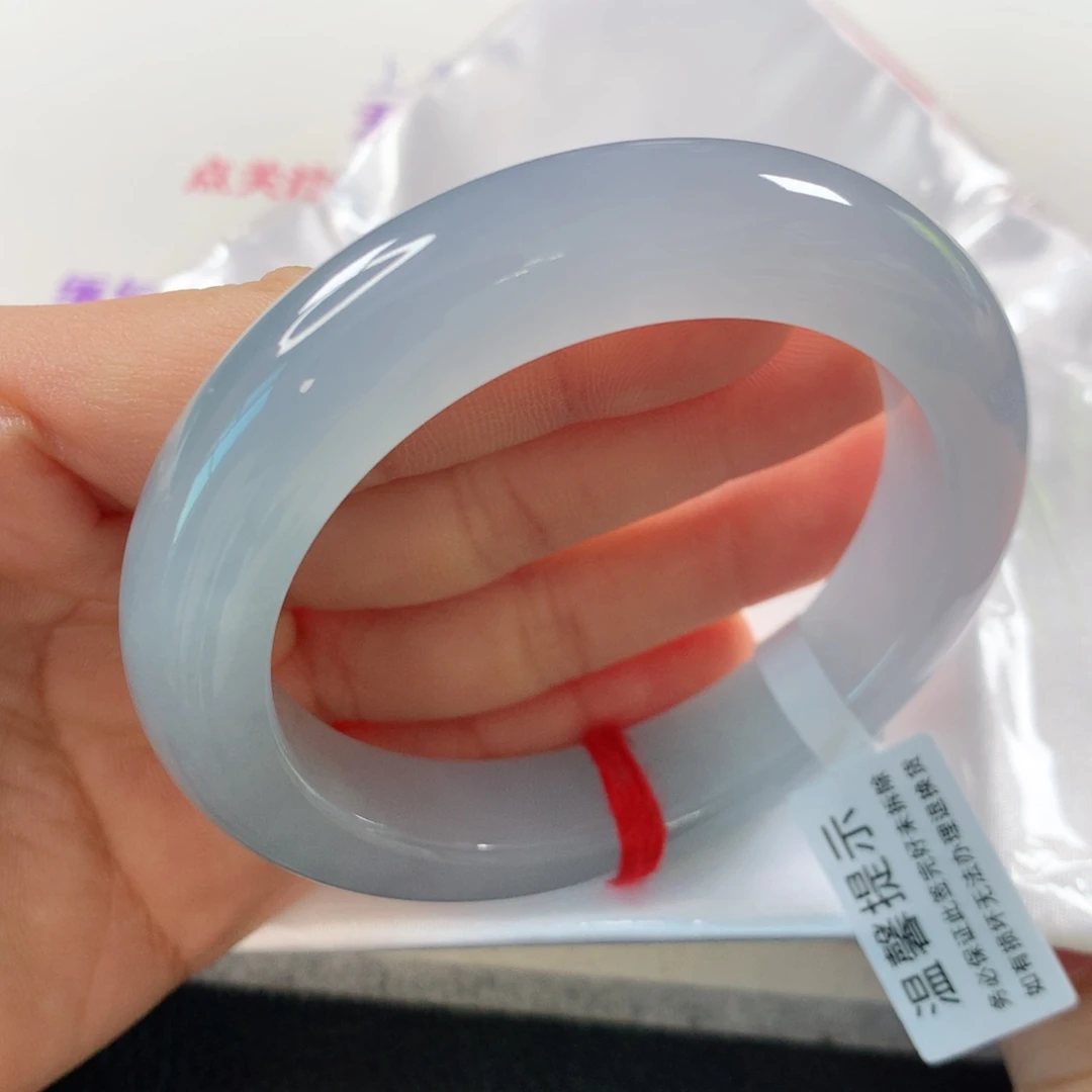 未镶嵌手镯翡翠 正圈245冰蓝紫泥鳅背⭐⭐⭐⭐⭐强推