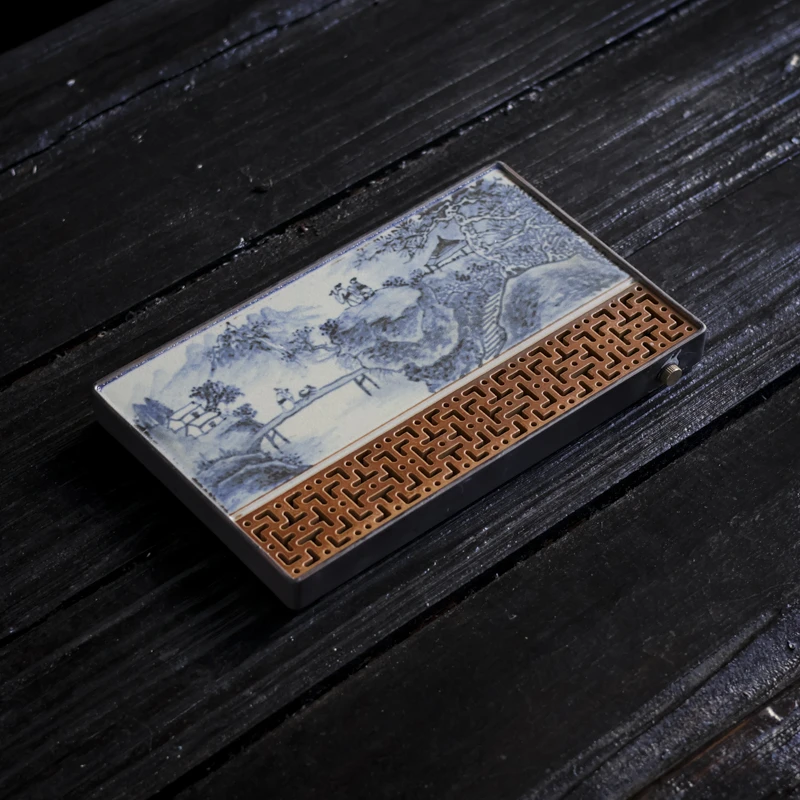 【非遗甄选】朴云堂-山水茶盘画片随机长25cm,宽15cm（朴盘0001）