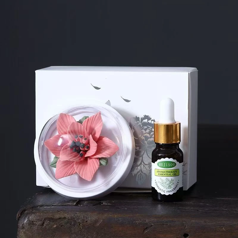 手工瓷花香薰扩香器木棉花陶瓷手工捏花摆件高档送客户礼物G2372