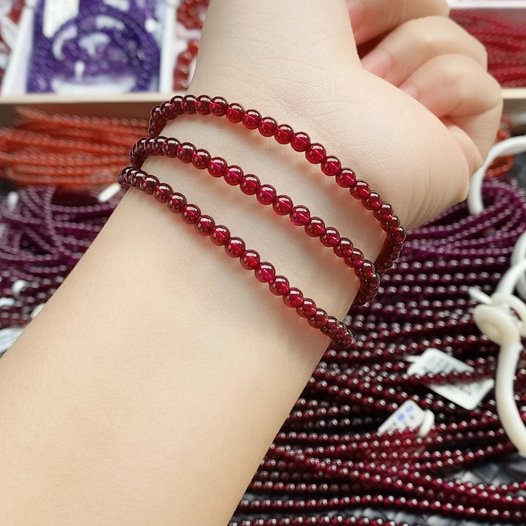 石榴石手链未镶嵌4.3mm